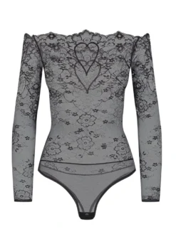 Langarm-Body COEUR Spitze Schwarz Von Cadolle -Pink Zebra 4089dk body coeur schwarz cadolle 2