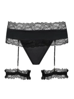 Satin String GEISHA PJ Mit Strapsen Von Cadolle -Pink Zebra 4500fb cage geisha schwarz cadolle 1 1