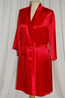 100% Seide Morgenmantel ST. ELM Satin Von Gattina -Pink Zebra 50223 rot