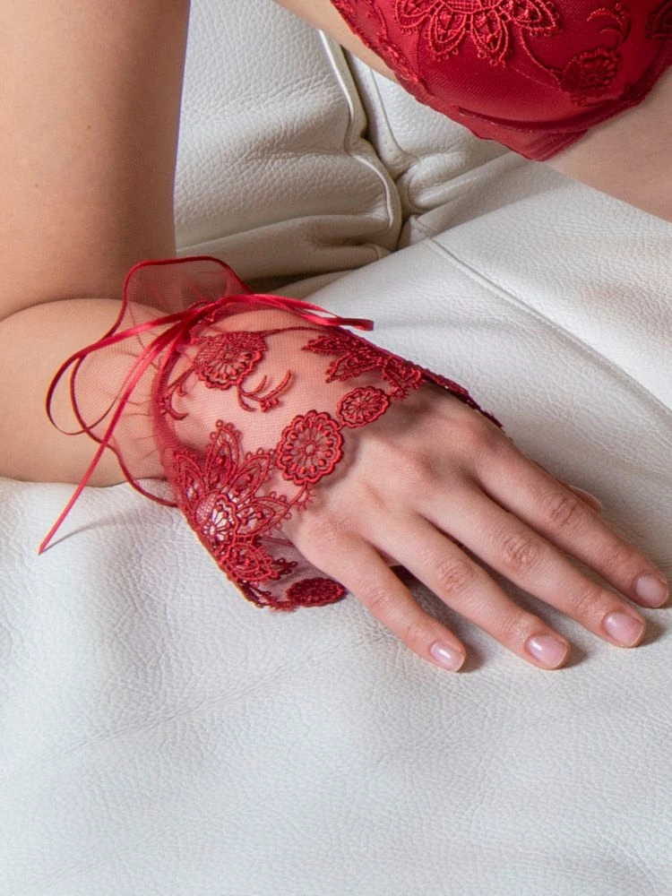 Spitze Arm-Stulpen BOUQUET DE FLEURS Von Ambra 8 Spitze Arm-Stulpen BOUQUET DE FLEURS Von Ambra – Bild 6