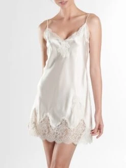 Seide Baby-Doll SOIE D´AMOUR Mit Spitze Aubade -Pink Zebra baby doll seide perlmut ms42 soie d amour aubade 3 1