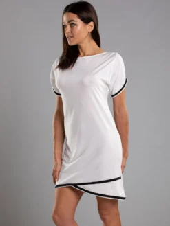 Nachtkleid Kurzarm LEGGEREZZA Cotone Candy Von Cotton Club -Pink Zebra baumwolle hb7 nachthemd leggerezza weiss cotton club 2 cotone candy 1