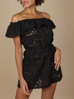 Baumwolle Lochspitze Sommerkleid GLADYS Schwarz Von Marjolaine 9 Baumwolle Lochspitze Sommerkleid GLADYS Schwarz Von Marjolaine -Pink Zebra baumwolle lochspitze sommerkleid gladys 7gla0201 schwarz marjolaine 2