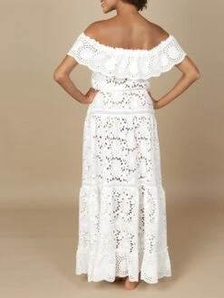 Baumwolle Lochspitze Sommerkleid GLADYS Von Marjolaine -Pink Zebra baumwolle lochspitze sommerkleid gladys 7gla3002 naturweiss marjolaine 1