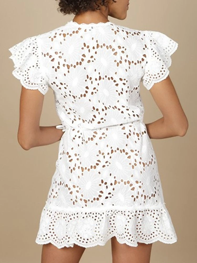 Baumwolle Lochspitze Tunika GLADYS Naturweiß Von Marjolaine 6 Baumwolle Lochspitze Tunika GLADYS Naturweiß Von Marjolaine – Bild 4