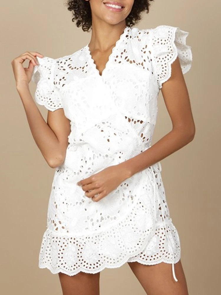 Baumwolle Lochspitze Tunika GLADYS Naturweiß Von Marjolaine 5 Baumwolle Lochspitze Tunika GLADYS Naturweiß Von Marjolaine – Bild 3