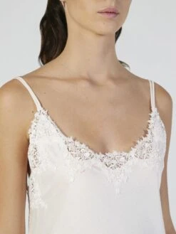 Baumwolle Neglige Mit Spitze Lang BIANCO Von Verdiani -Pink Zebra baumwolle neglige lang weiss 4527 verdiani 2