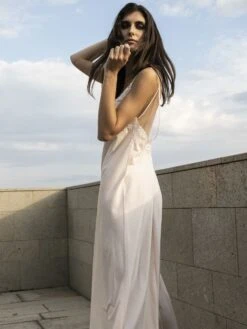 Baumwolle Neglige Mit Spitze Lang BIANCO Von Verdiani -Pink Zebra baumwolle neglige lang weiss 4527 verdiani 5