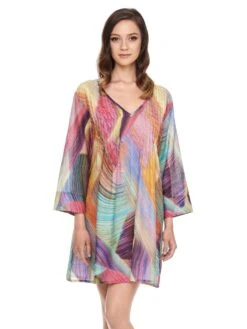 Baumwolle Batist Tunika JETTE Bunt Von Gattina -Pink Zebra baumwolle tunika jette 391243 bunt gattina 1