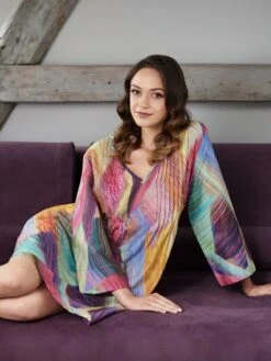 Baumwolle Batist Tunika JETTE Bunt Von Gattina -Pink Zebra baumwolle tunika jette 391243 bunt gattina 3