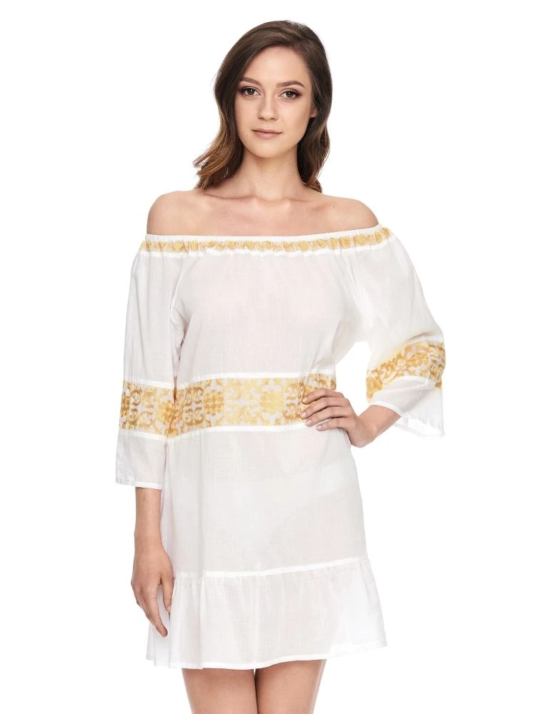 Baumwolle Batist Strandtunika JÖRDIS Mit Stickerei Von Gattina 5 Baumwolle Batist Strandtunika JÖRDIS Mit Stickerei Von Gattina – Bild 3