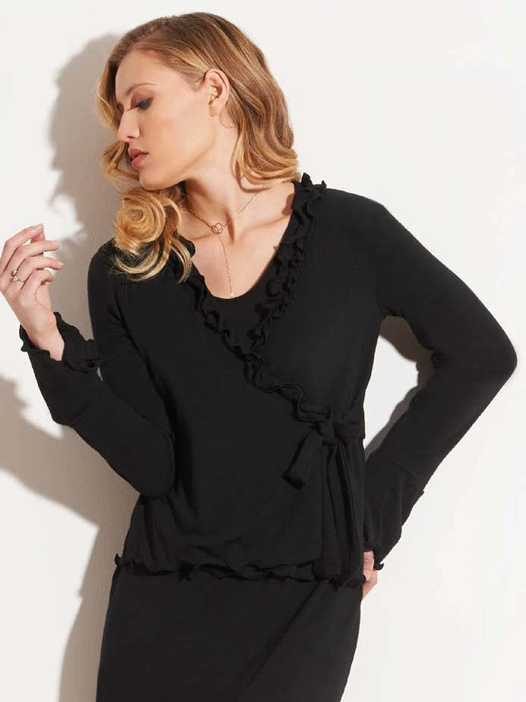 Strickjäckchen Schwarz Von Chiara Fiorini Mit Wolle 4 Strickjäckchen Schwarz Von Chiara Fiorini Mit Wolle – Bild 2