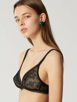 Tüllspitze Triangel-BH MISS LEJABY Bügellos Von Maison Lejaby -Pink Zebra bh schwarz 16442 miss lejaby maison lejaby 1 1 1