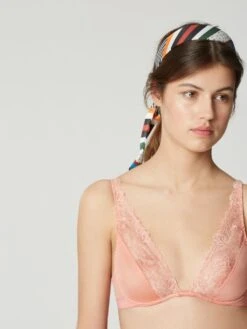 Triangel BH SHADE Uni Von Maison Lejaby -Pink Zebra bh ungef ttert mit spitze shade apricot p0009 maison lejaby 3 7 2 2