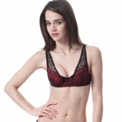 Bügel- BH ZOOM Mit Seide Und Spitze Von Mimi Holliday Rot Schwarz