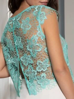 Blusen Top PRINCESSE IRIS In Aqua Aus Makramee-Spitze Von Lise Charmel 8 Blusen Top PRINCESSE IRIS In Aqua Aus Makramee-Spitze Von Lise Charmel -Pink Zebra bluse princesse iris alh5081 wasserblau lise charmel 2