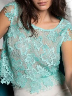 Blusen Top PRINCESSE IRIS In Aqua Aus Makramee-Spitze Von Lise Charmel 9 Blusen Top PRINCESSE IRIS In Aqua Aus Makramee-Spitze Von Lise Charmel -Pink Zebra bluse princesse iris alh5081 wasserblau lise charmel 3