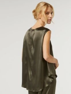 Seidentop BIANCA Von Vivis -Pink Zebra blusentop seide v00391 bianca army khaki vivis