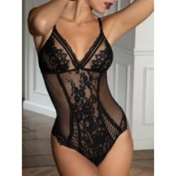 Body DESIRS DE VENISE Aus Tüll Und Spitze In Schwarz Von Lise Charmel