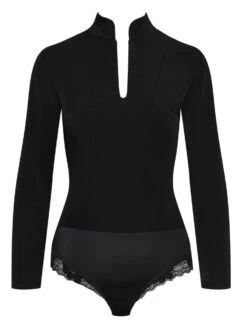 Langarm Twill-Body OFFICIER Schwarz Von Cadolle -Pink Zebra body twill officier noir 4086nf cadolle 1