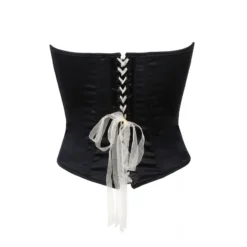 Schnür-Corsage ELISABETH Mit Kristall-Medaillon Von Escora -Pink Zebra corsage elisabeth schwarz 0392E102 escora rueckseite