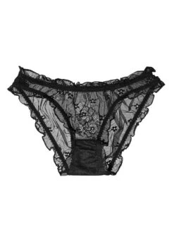 Spitze Slip MIMI COEUR Schwarz Von Cadolle -Pink Zebra culotte mimi dentelle coeur schwarz cadolle 2 1