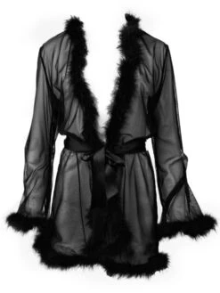 Morgenmantel Mit Federn MARILYN Schwarz Von Escora 10 Morgenmantel Mit Federn MARILYN Schwarz Von Escora -Pink Zebra federn morgenmantel marilyn 1622 e241 escora 1