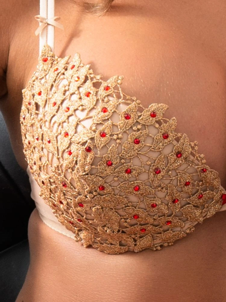 Öl Push-Up BH BIJOUX GOLD Spitze Mit Kristallen Von Ambra 5 Öl Push-Up BH BIJOUX GOLD Spitze Mit Kristallen Von Ambra – Bild 3
