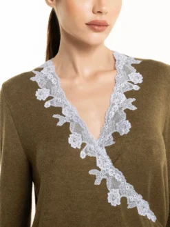 Feinstrick Hausanzug DELIA Oliv Von Verdiani 11 Feinstrick Hausanzug DELIA Oliv Von Verdiani -Pink Zebra hausanzug 8006 37olivia verdiani 3