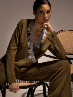 Feinstrick Hausanzug DELIA Oliv Von Verdiani 8 Feinstrick Hausanzug DELIA Oliv Von Verdiani -Pink Zebra hausanzug 8006 37olivia verdiani 4 1