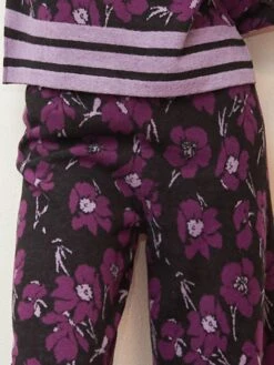 Freizeitanzug Kuschel Cotton LILA BLUMEN Zwei-teilig Von Fiori Di Chiara -Pink Zebra hausanzug blume lila fc9139 chiara fiorini
