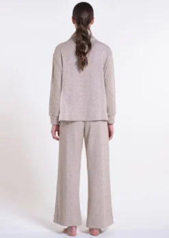 Feinstrick Hausanzug LOUNGE No. 5 Beige Viscosemix Von Verdiani -Pink Zebra hausanzug viscose feinstrick beige 8808 loungewear verdiani 2