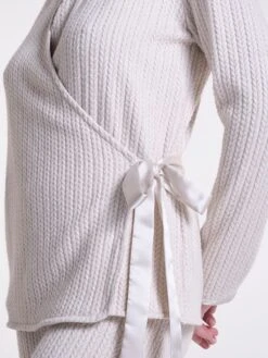 Hausanzug LOUNGE No. 6 Wollweiß Viscosemix Von Verdiani -Pink Zebra hausanzug viscose strick beige 8800 loungewear verdiani 3