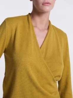 Feinstrick Hausanzug LOUNGE No. 4 Senfgelb Viscosemix Von Verdiani -Pink Zebra hausanzug viscose strick senf 8818 loungewear verdiani 3