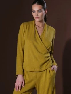 Feinstrick Hausanzug LOUNGE No. 4 Senfgelb Viscosemix Von Verdiani -Pink Zebra hausanzug viscose strick senf 8818 loungewear verdiani 4