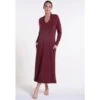 Feinstrick Kleid Lang LOUNGE No. 3 Bordeaux Viscosemix Von Verdiani -Pink Zebra hauskleid viscose strick bordeaux 8816 loungewear verdiani