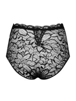 Spitze Taillen-Slip INVISIBLE CARMEN Schwarz Von Cadolle -Pink Zebra invisible carmen lace high waist panties 1108l schwarz cadolle 3