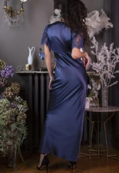 Stretchseide Nachtkleid Lang NINA Exklusiv Marjolaine -Pink Zebra ka nachtkleid jeans nude 4nin3002 marjolaine 5 2 1