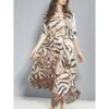 100% Seide Kaftan SELVAGGIO Von Eva B. Bitzer -Pink Zebra kaftan 20312552 selvaggio sand eva bitzer