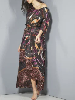 100% Seide Kaftan SELVAGGIO Von Eva B. Bitzer -Pink Zebra kaftan 20312552 selvaggio schwarz eva bitzer