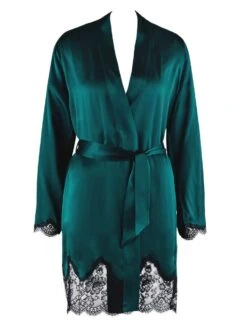 Seide Kimono TOI MON AMOUR Von Aubade -Pink Zebra kimono gr n spitze seide toi mon amour qs65 emeraude aubade