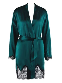 Seide Kimono TOI MON AMOUR Mit Spitze Von Aubade -Pink Zebra kimono gr n spitze seide toi mon amour qs65 emeraude aubade 1 2 1 1