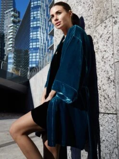 Samt Kimono DANY Von Vivis Mit Seide -Pink Zebra kimono kurz v00038 dany blau vivis 3 2