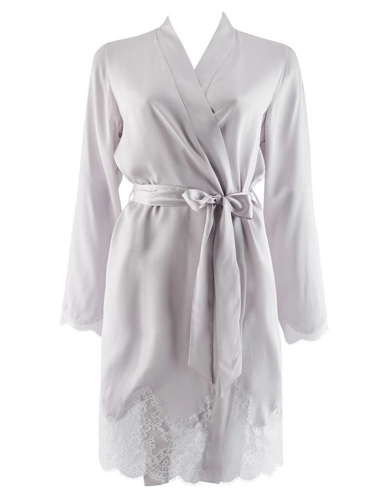 Seide Kimono SOIE D´AMOUR Mit Spitze Aubade 7 Seide Kimono SOIE D´AMOUR Mit Spitze Aubade – Bild 5