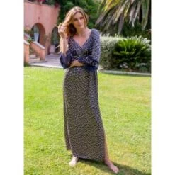 Strandkleid OLIVIA Schwarzblau Von Marjolaine Mit Seide