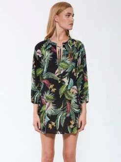 Tunika EXOTIC LEAVES Schwarz Grün Von Fürstenberg Aus Viscose 9 Tunika EXOTIC LEAVES Schwarz Grün Von Fürstenberg Aus Viscose -Pink Zebra kleid schwarz bunt 245 31552 fuerstenberg