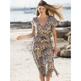 Strandkleid ZICK ZACK Türkis-bronze Von Fürstenberg 3 Strandkleid ZICK ZACK Türkis-bronze Von Fürstenberg