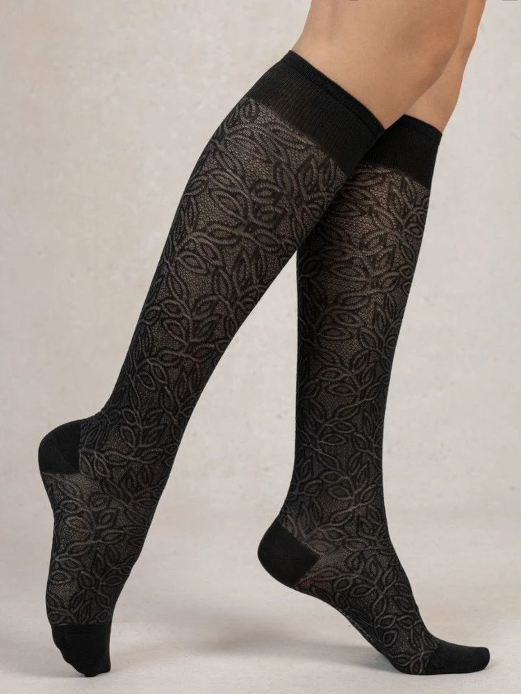 Damen Kniestrümpfe Gemustert Mit 72% Seide Von Bleuforêt 4 Damen Kniestrümpfe Gemustert Mit 72% Seide Von Bleuforêt – Bild 2