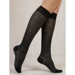 Damen Kniestrümpfe Gemustert Mit 72% Seide Von Bleuforêt