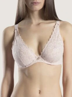 Komfort Triangel BH ROSESSENCE HK Spitze Feminin Von Aubade -Pink Zebra komfort triangel bh spitze hk12 02 nude rosessence aubade 2 14 1 1